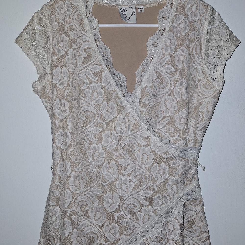 Elegant Lace Wrap Blouse